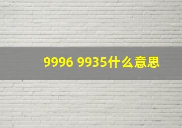 9996 9935什么意思